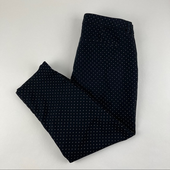 Old Navy Harper Pants Womens 8 Regular Mid Rise Black White Polka Dot - Picture 1 of 10